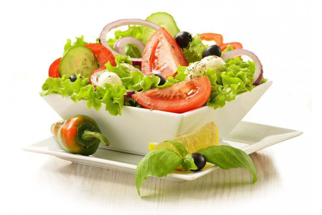 On vegetable days with a chemical diet, you can prepare delicious salads