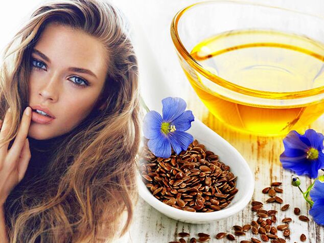 Linseed oil mask helps to strengthen the hair