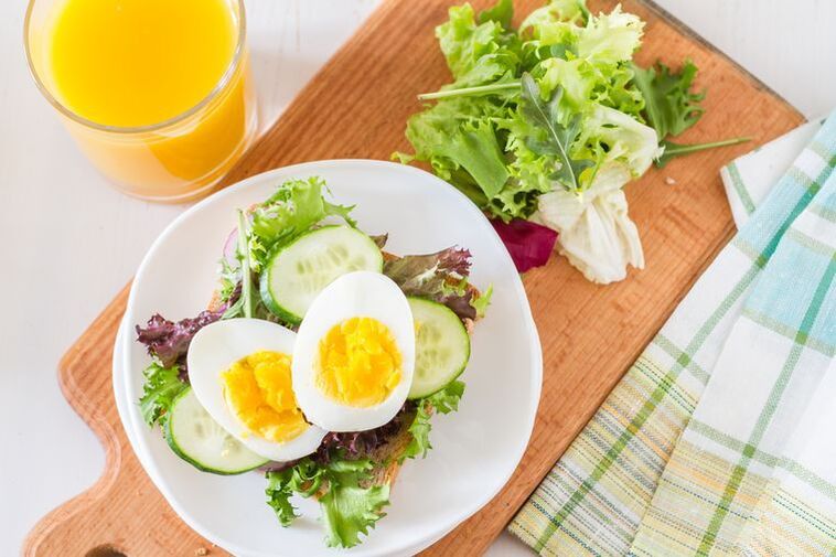 Cucumber and boiled egg salad